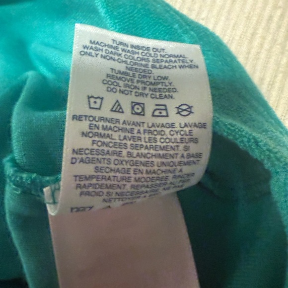 Lands' End Teal Hooded Poncho with Blue Accent - Picture 3 of 8